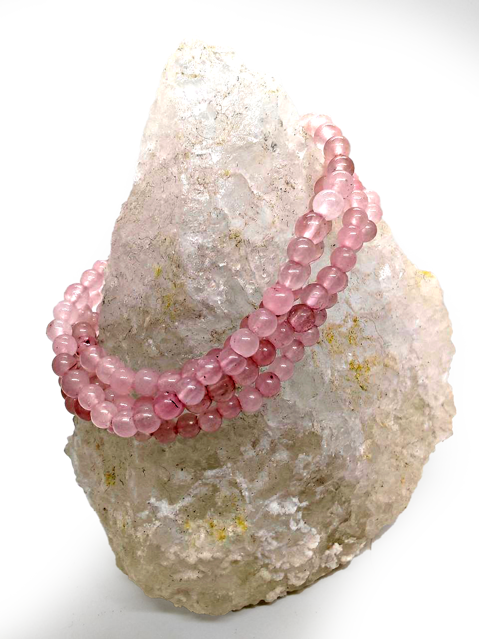 Brățară Elastică Handmade cu Cristal de Cuarț Roz