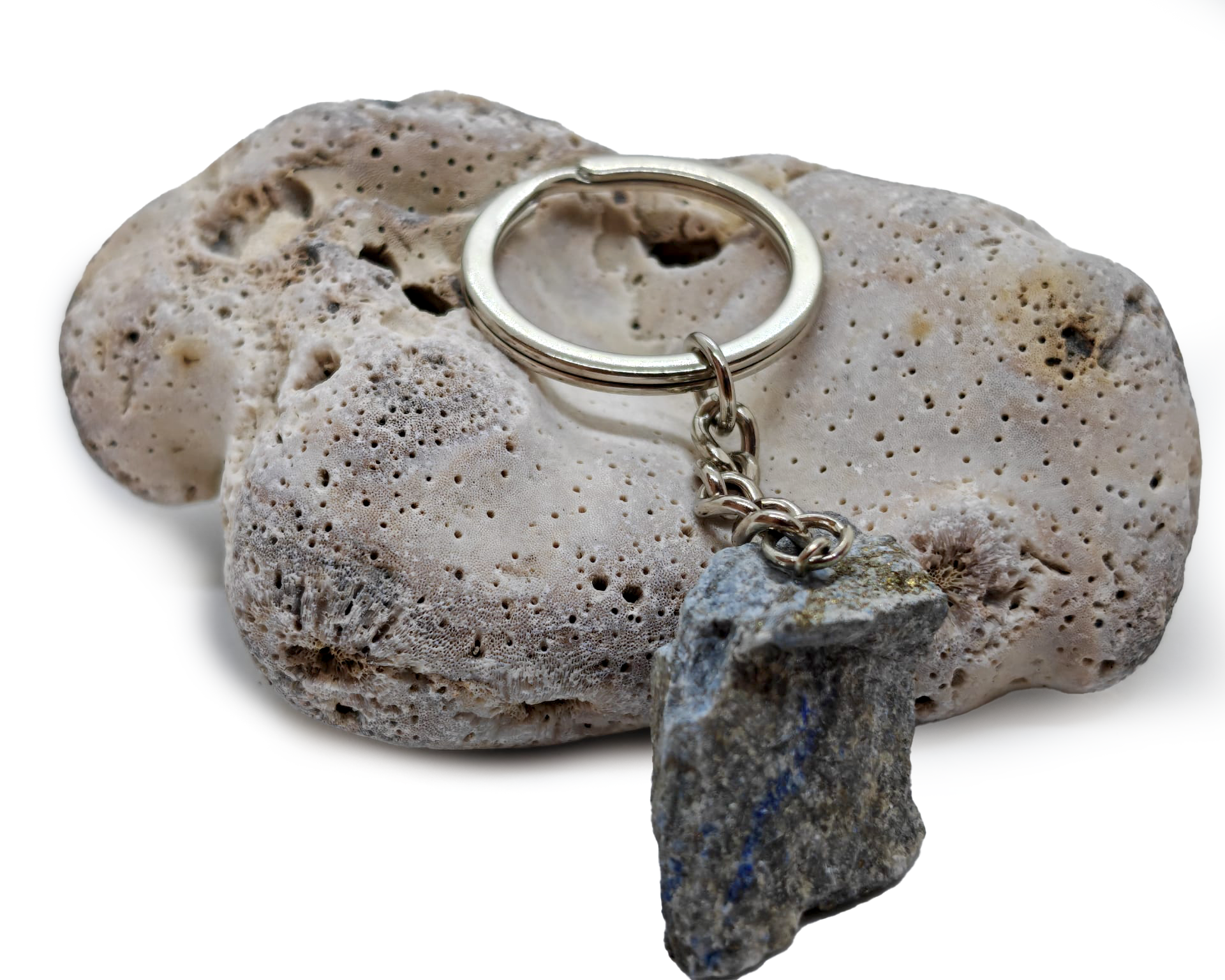 Breloc pentru Chei cu Piatră Naturală Brută, lapis lazuli - Image 2