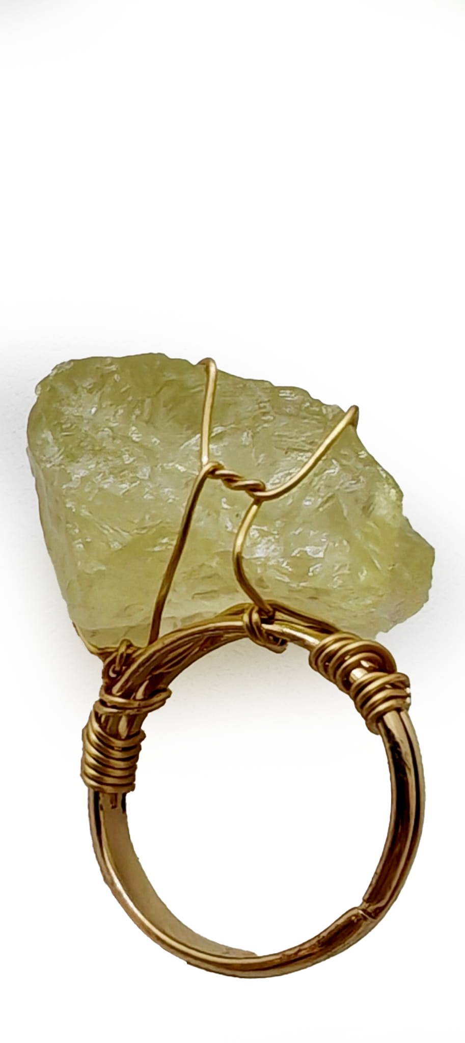 Inel ajustabil cu cristal natural din piatră brută de citrin - Image 3
